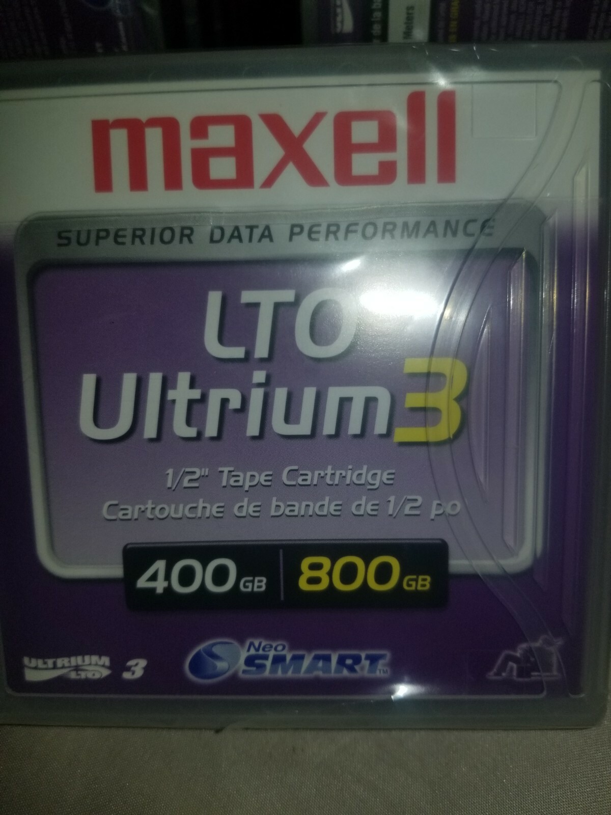 MAXELL LTO Ultrium 3 Data Cartridge, 400/800GB,  1/2" Tape Cartridge, LTOU3/400 