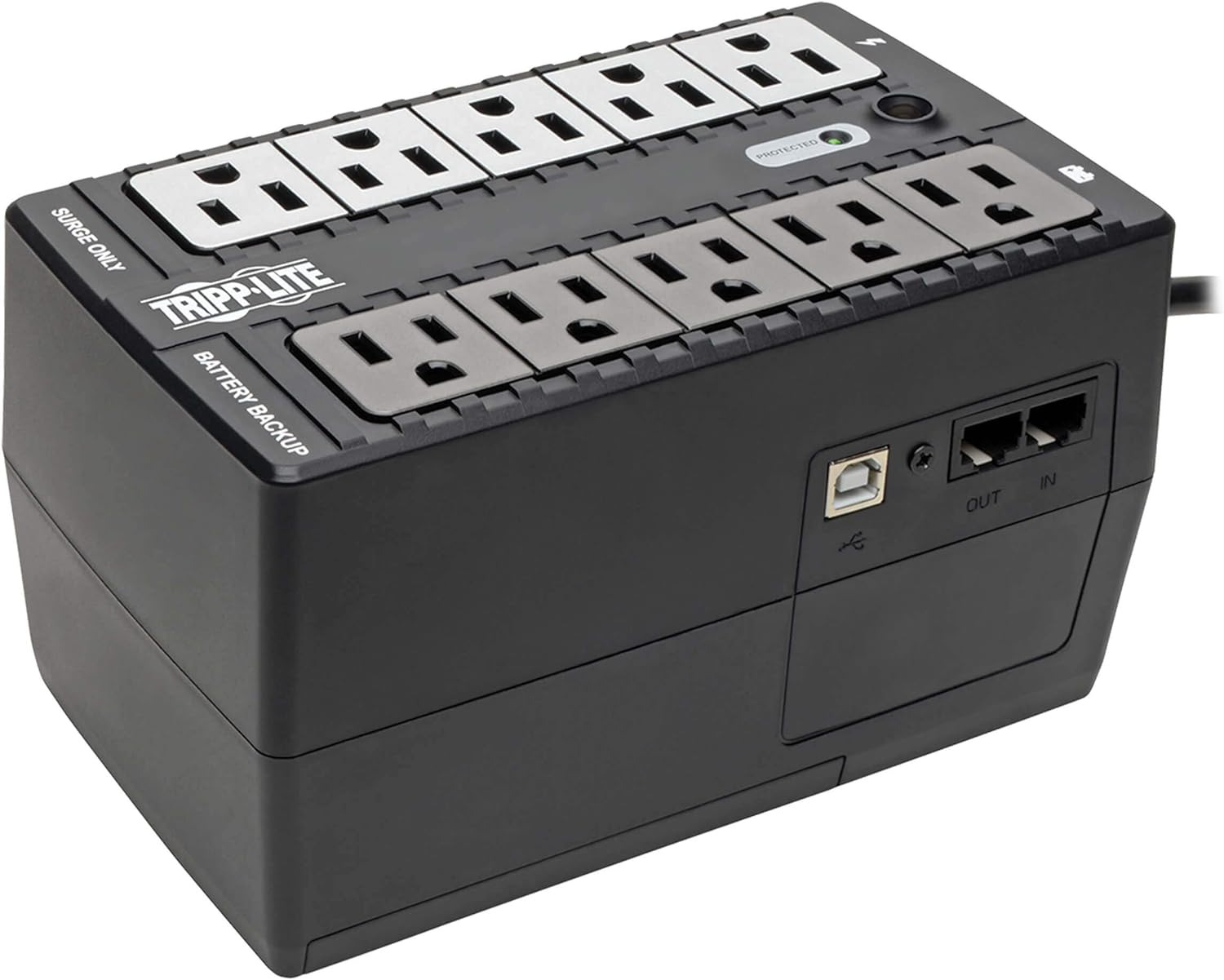 600VA UPS Battery Backup Uninterruptible Power Supply Surge Protector, 10 Outlet