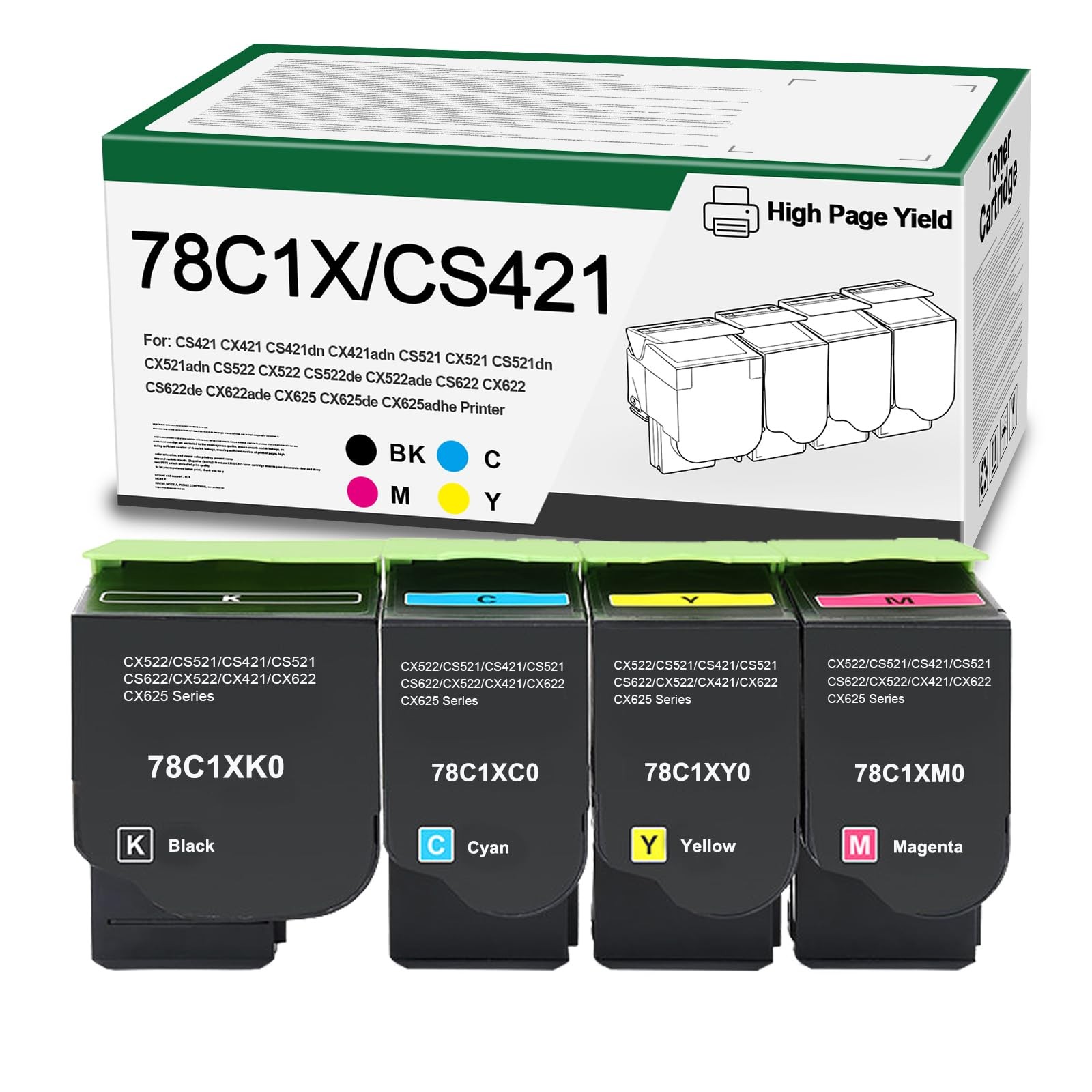 SRITE 78C1X CS421H Toner Cartridge Extra High Yield 4-Pack