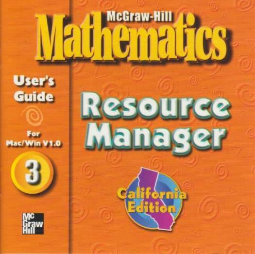McGraw-Hill Mathematics: Resource Manager 3 PC MAC CD organize worksheets tests