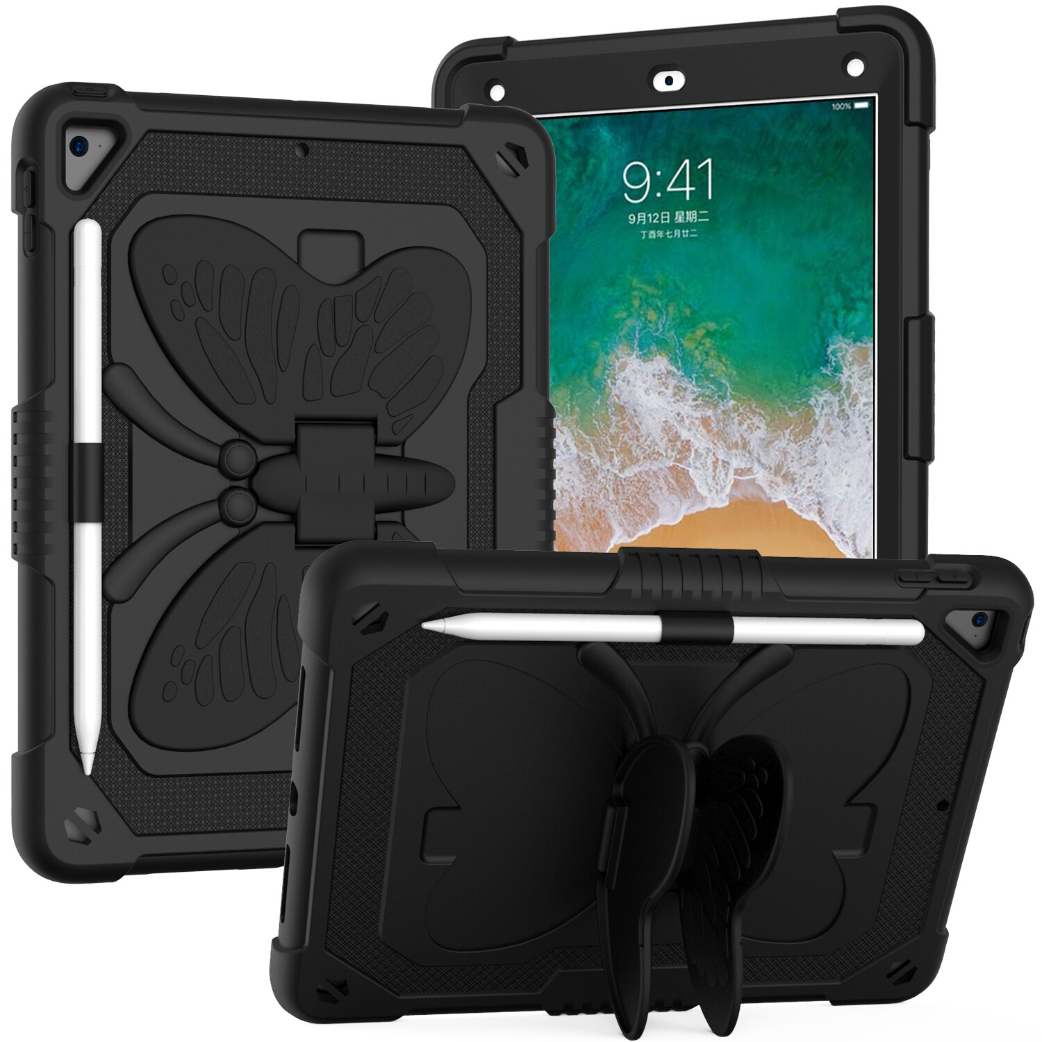 Kids Butterfly Stand Case Cover for iPad 5th/6th/7th/8th/9th Generation 10.2"