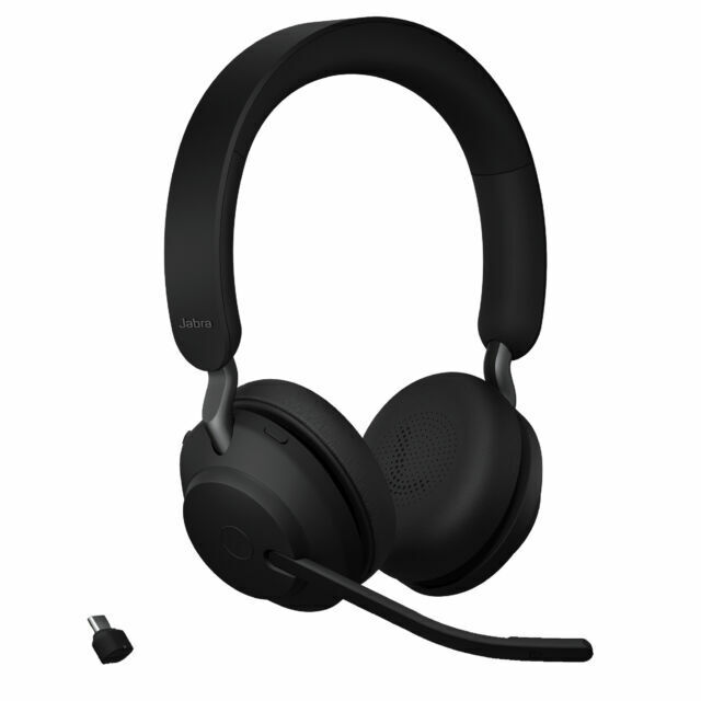 Jabra Evolve2 65 Stereo Wireless Headset (UC, USB-C) - Black