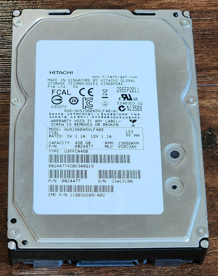 Hitachi Internal Hard Drive FCAL HUS156045VLF400 450GB 15K RPM Enterprise