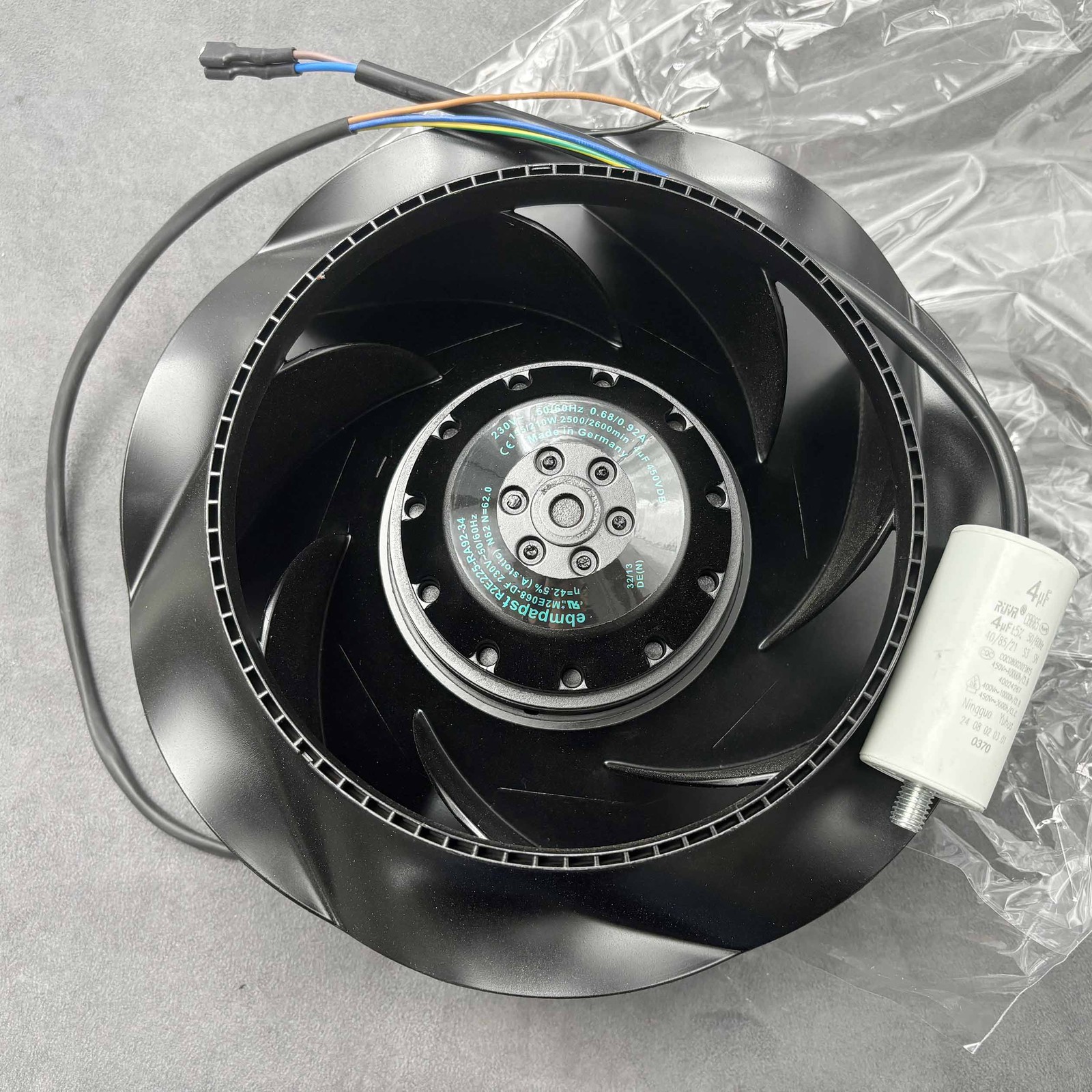 New Centrifugal Fan Inverter Cooling Fan R2E225-RA92-34 230V 210W 225*99MM