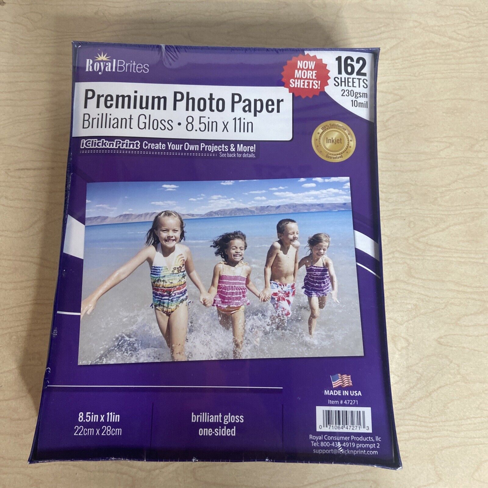 Royal Brites Premium Photo Paper 8.5 x 11 Brilliant Gloss 162 Sheets/New