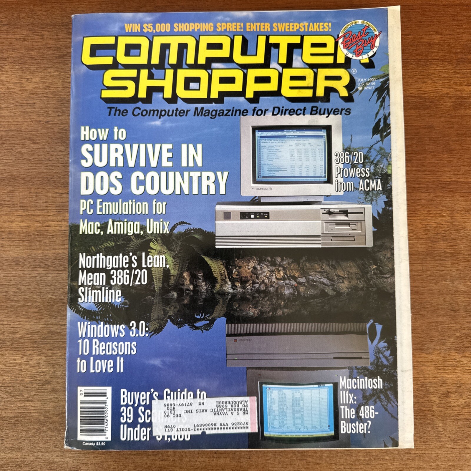 Computer Shopper July 1990 DOS Country Windows 3.0 Mac Amiga Unix SEE CONDITION