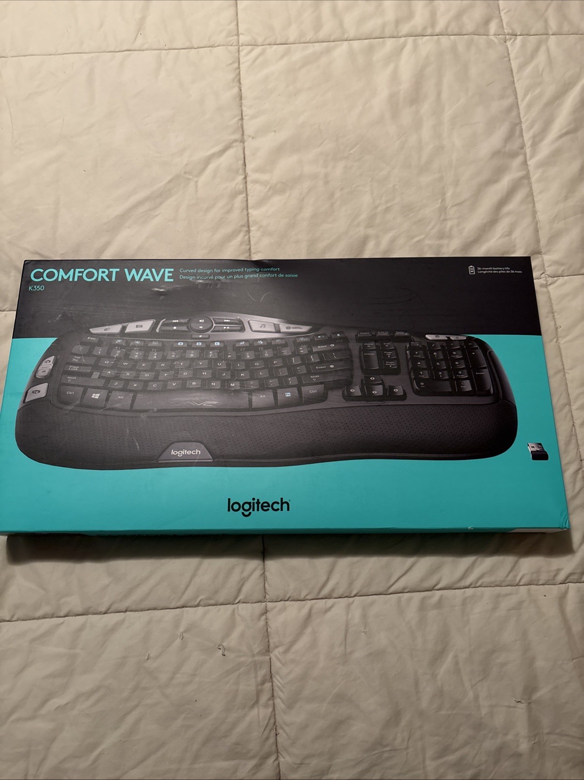 Logitech Comfort Wave K350 Ergonomic Keyboard Black English QWERTY New Sealed