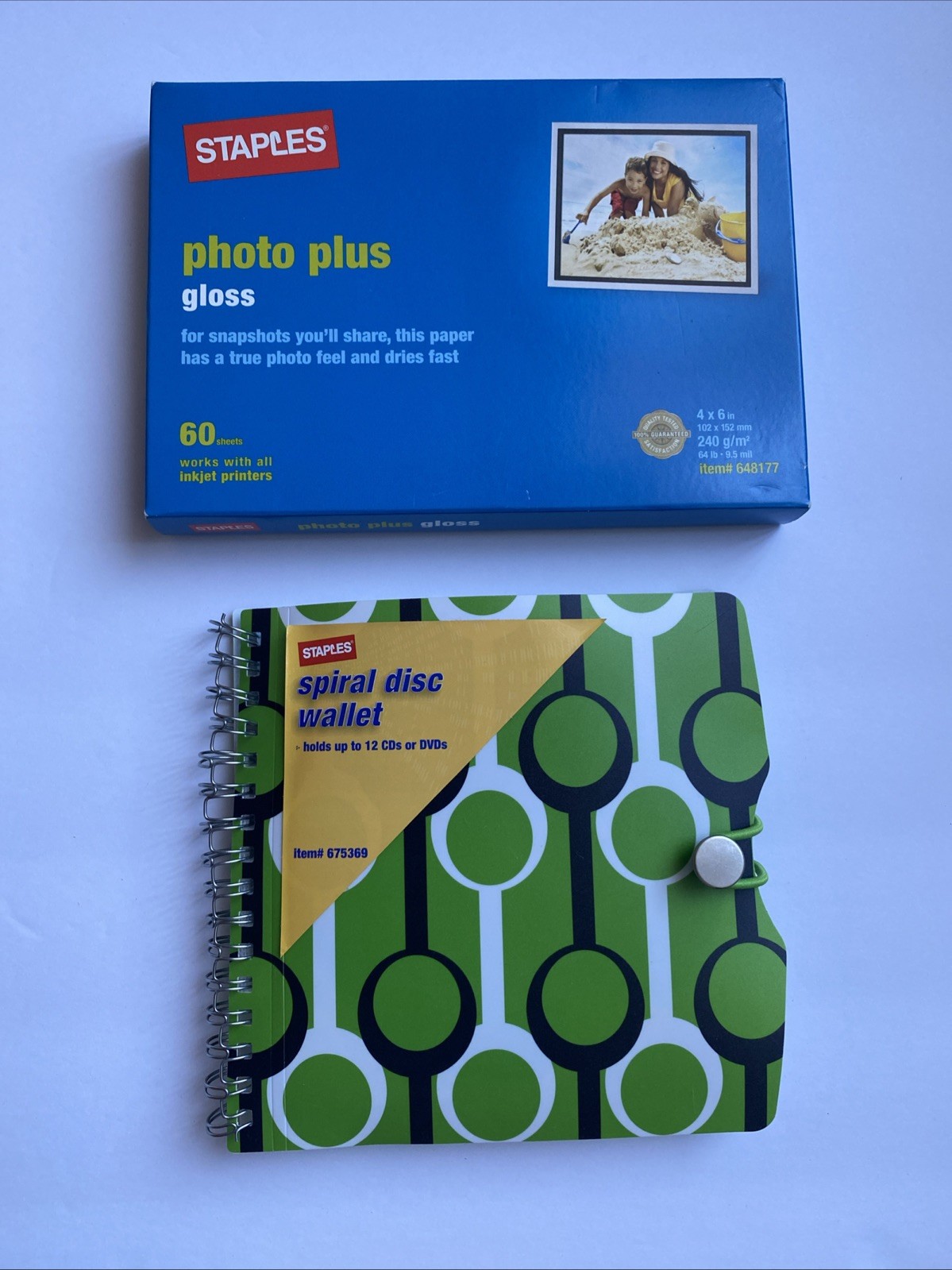 Staples High Quality Photo Plus Gloss Paper Instant Dry Inkjet New 4x6-60 Sheets