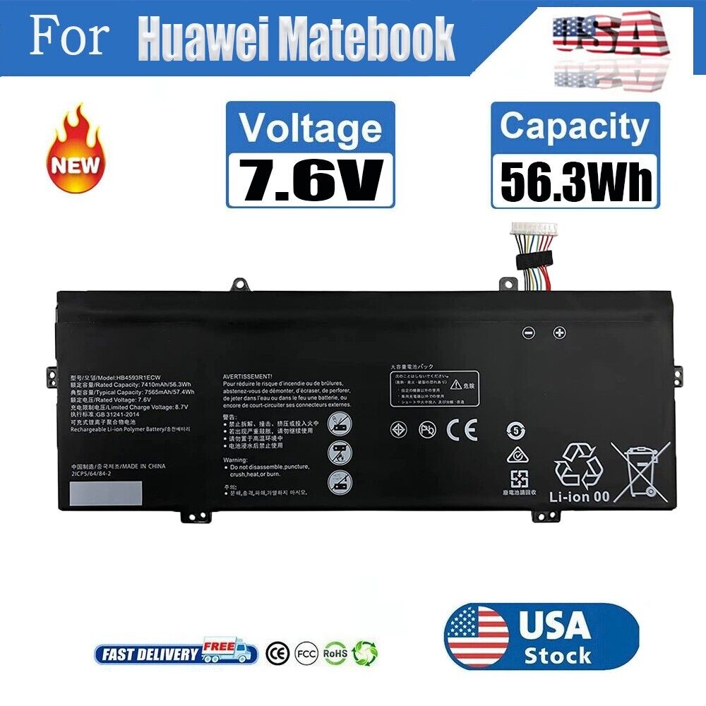 HB4593R1ECW Battery for Huawei Matebook X Pro i7 Mach-W29 2019 MagicBook i5 8250