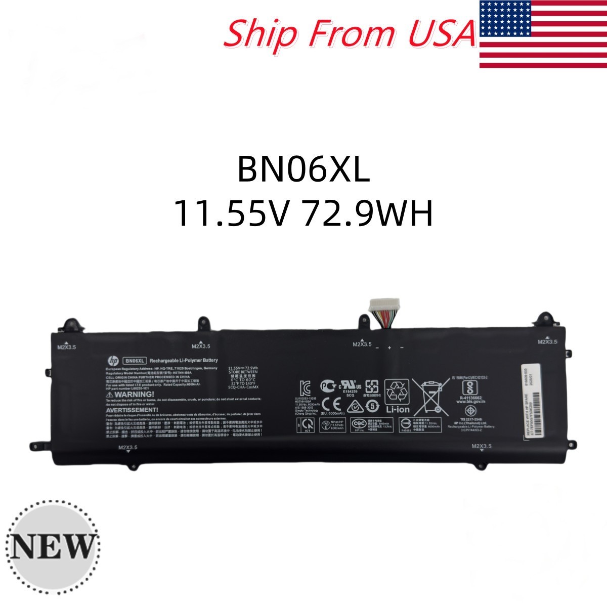 Genuine 72.9WH BN06XL Battery For HP Spectre X360 Convertible 15-EB BN06072XL