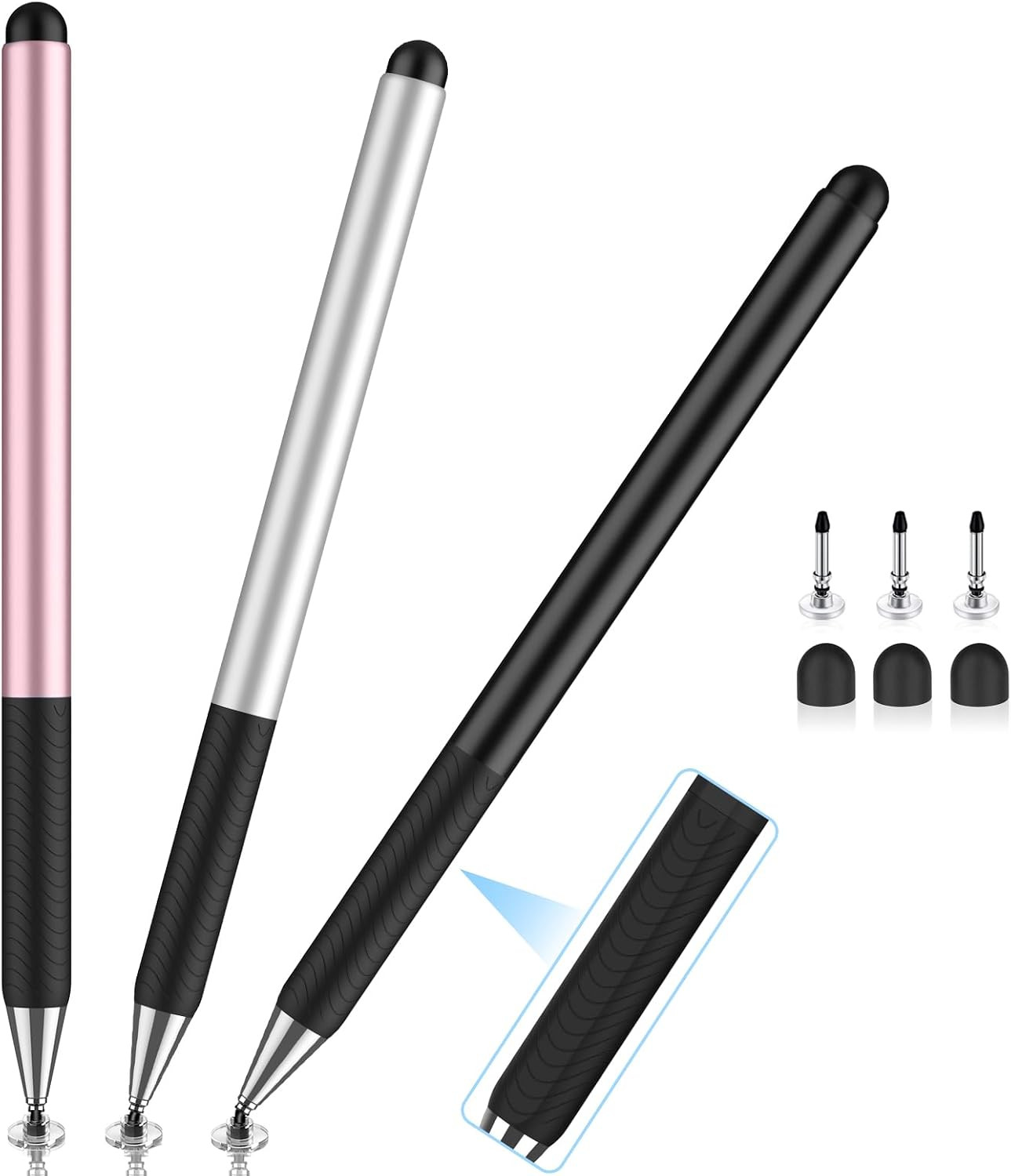 Stylus Pens for Touchscreens, 2-In-1 Ipad Stylists Pens 3 Pack