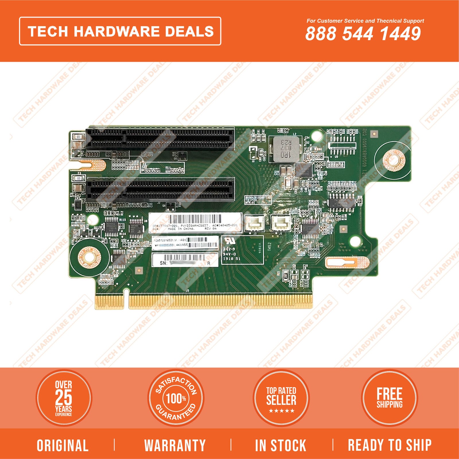 877947-001    HPE DL38x Gen 10 2x8 PCIe Tertiary Riser board only