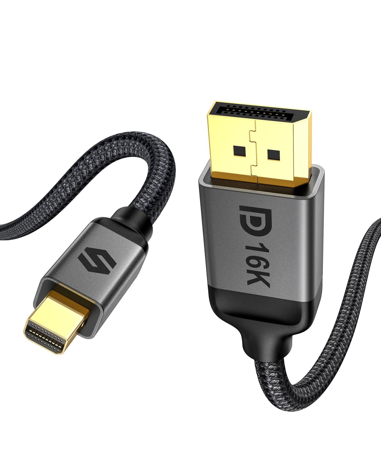 3.3FT 16K Mini DisplayPort To DisplayPort 2.1 Cable 16K@60Hz 8K@120Hz HDR