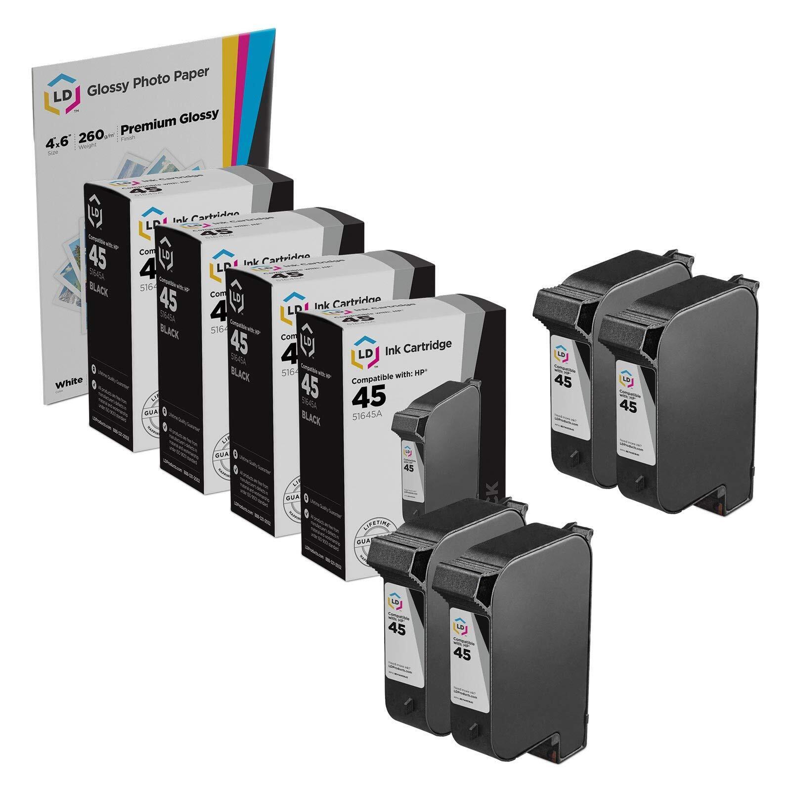 LD Products Replacement for HP 45 / 51645A Black Ink Cartridges 4-Pack