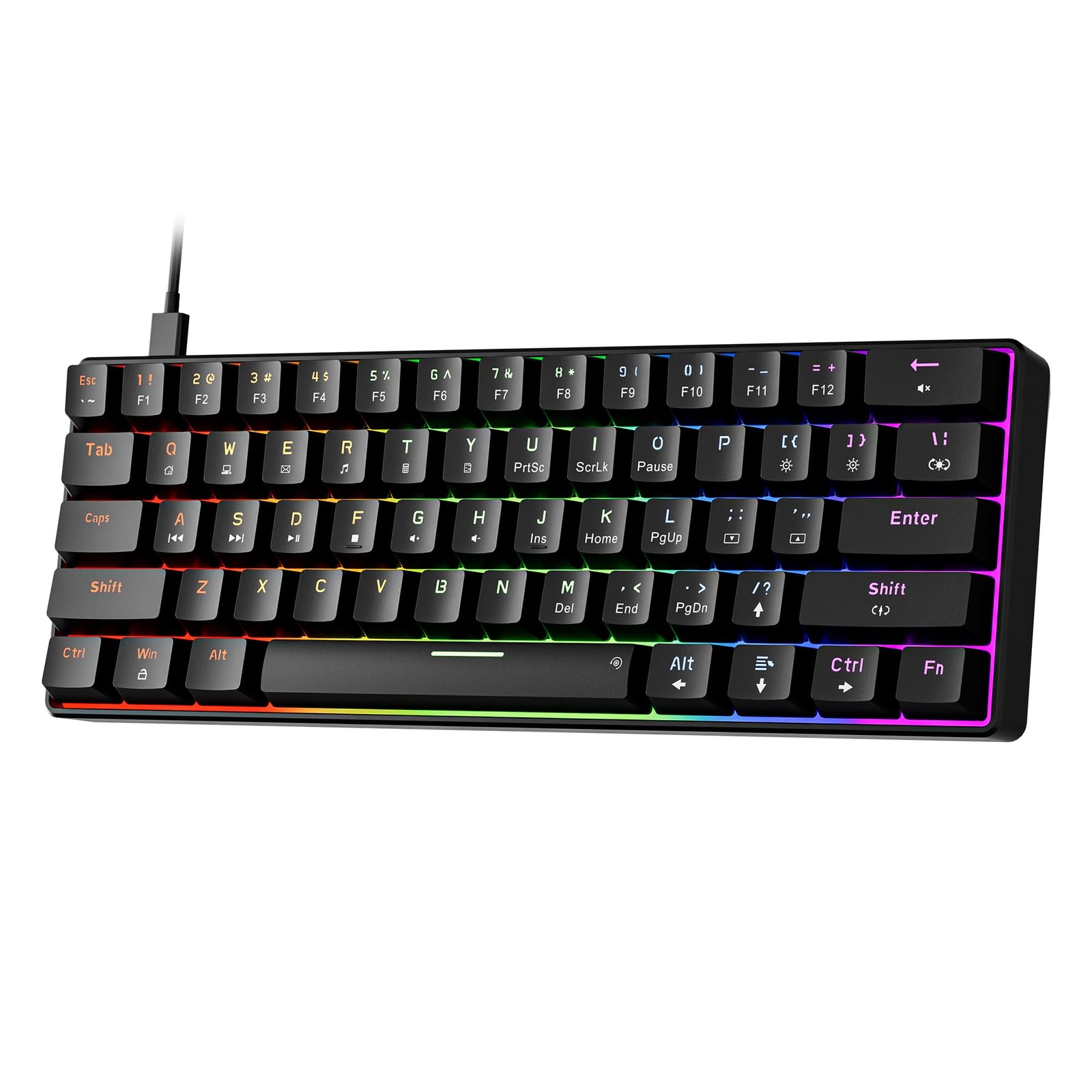 GM611 Mechanical Keyboard,LEDBacklit Wired Gaming Keyboard RedSwitch