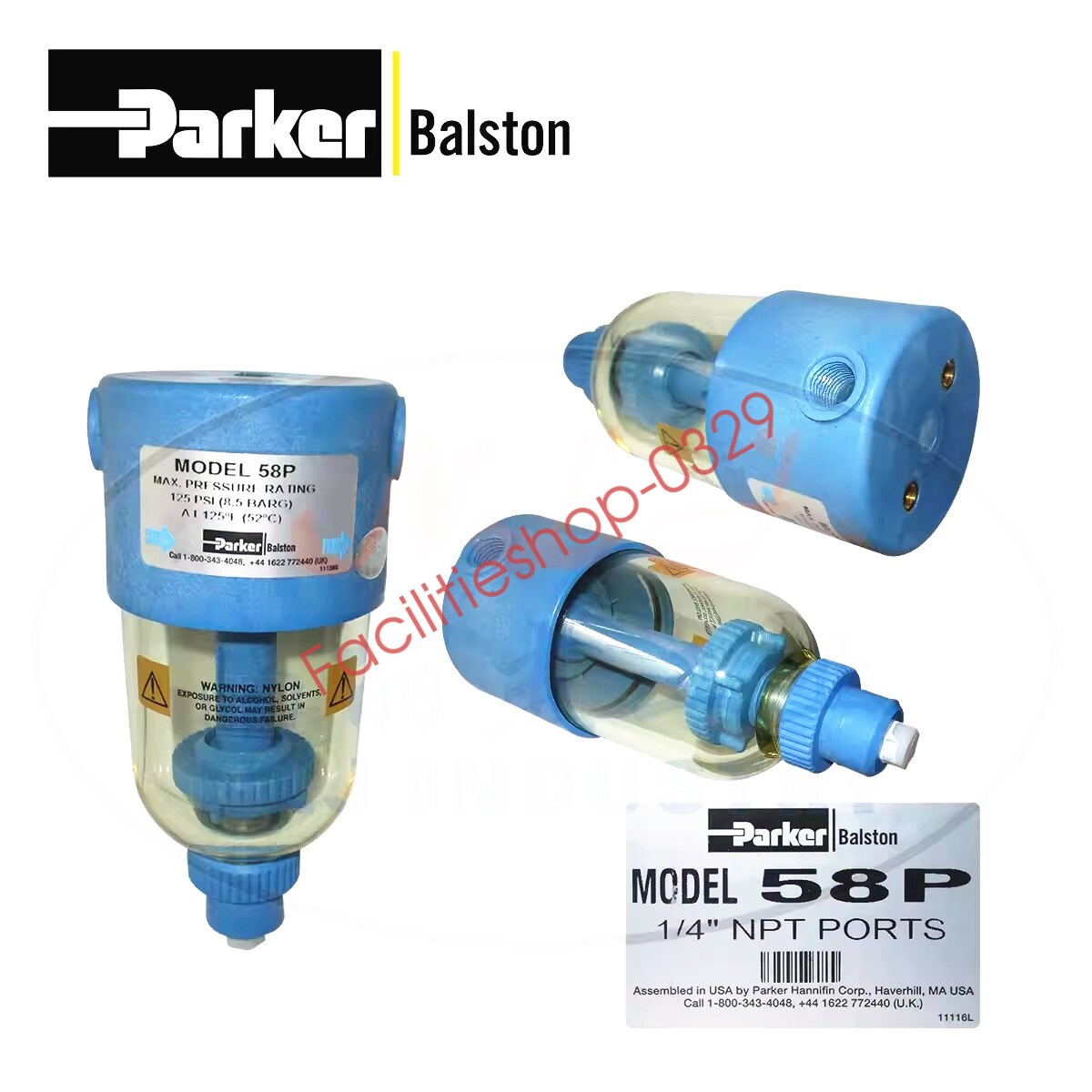 1pcs Parker Balston 58P Filter Housing DHL/FedEx