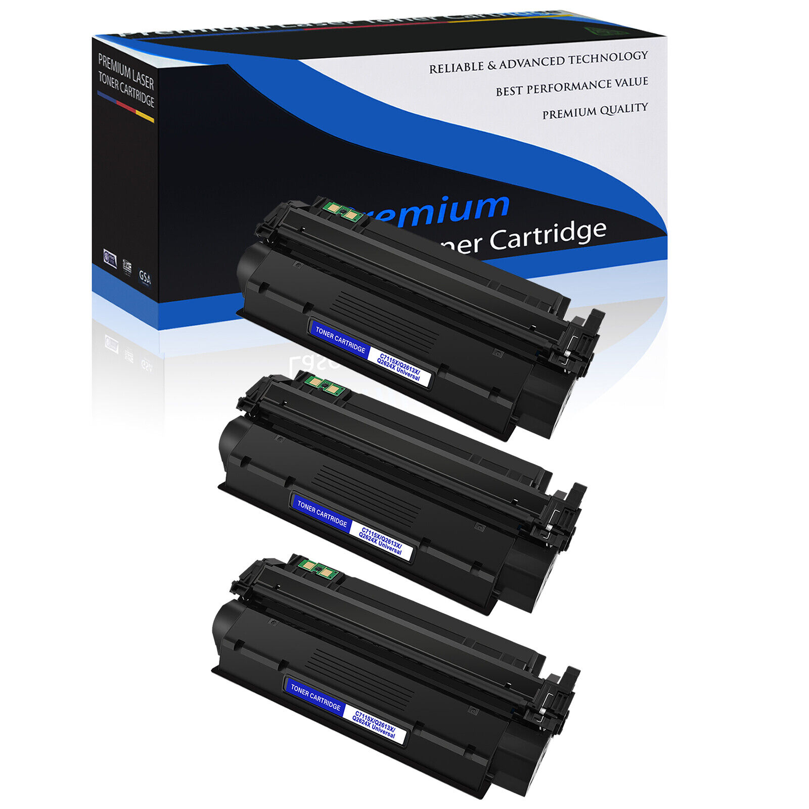 3 Pack High Yield C7115X  Toner Cartridge for HP LaserJet 1200se 3330mfp 3380