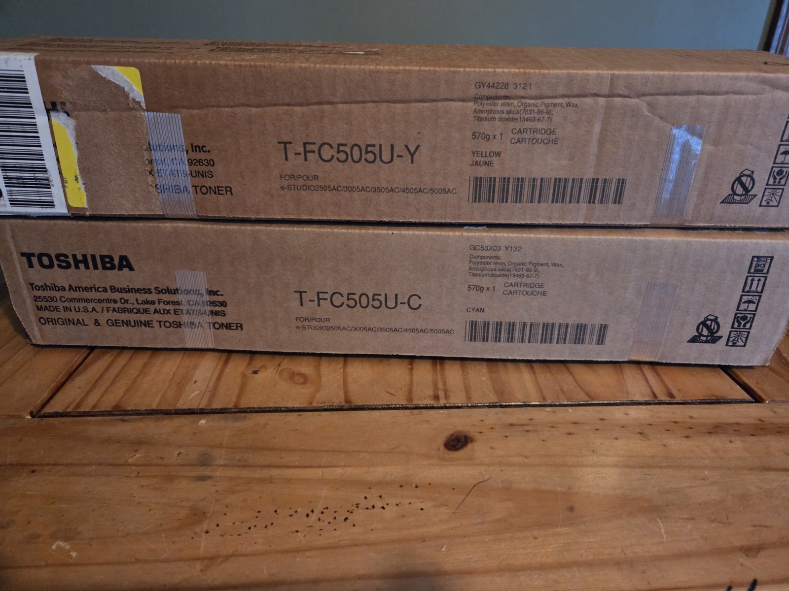 Toshiba Printer Toner Cartridges T-FC505U-C.    T-FC505U-Y