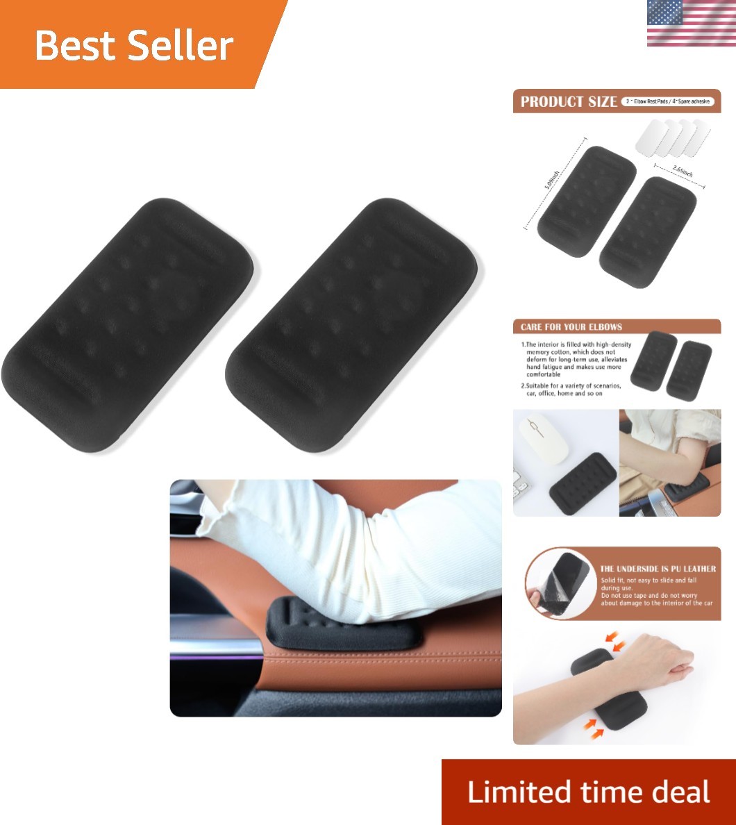 2PCS Car Arm Rest Elbow Pads,Comfortable Car Arm Rest Cushion with Memory Foa...