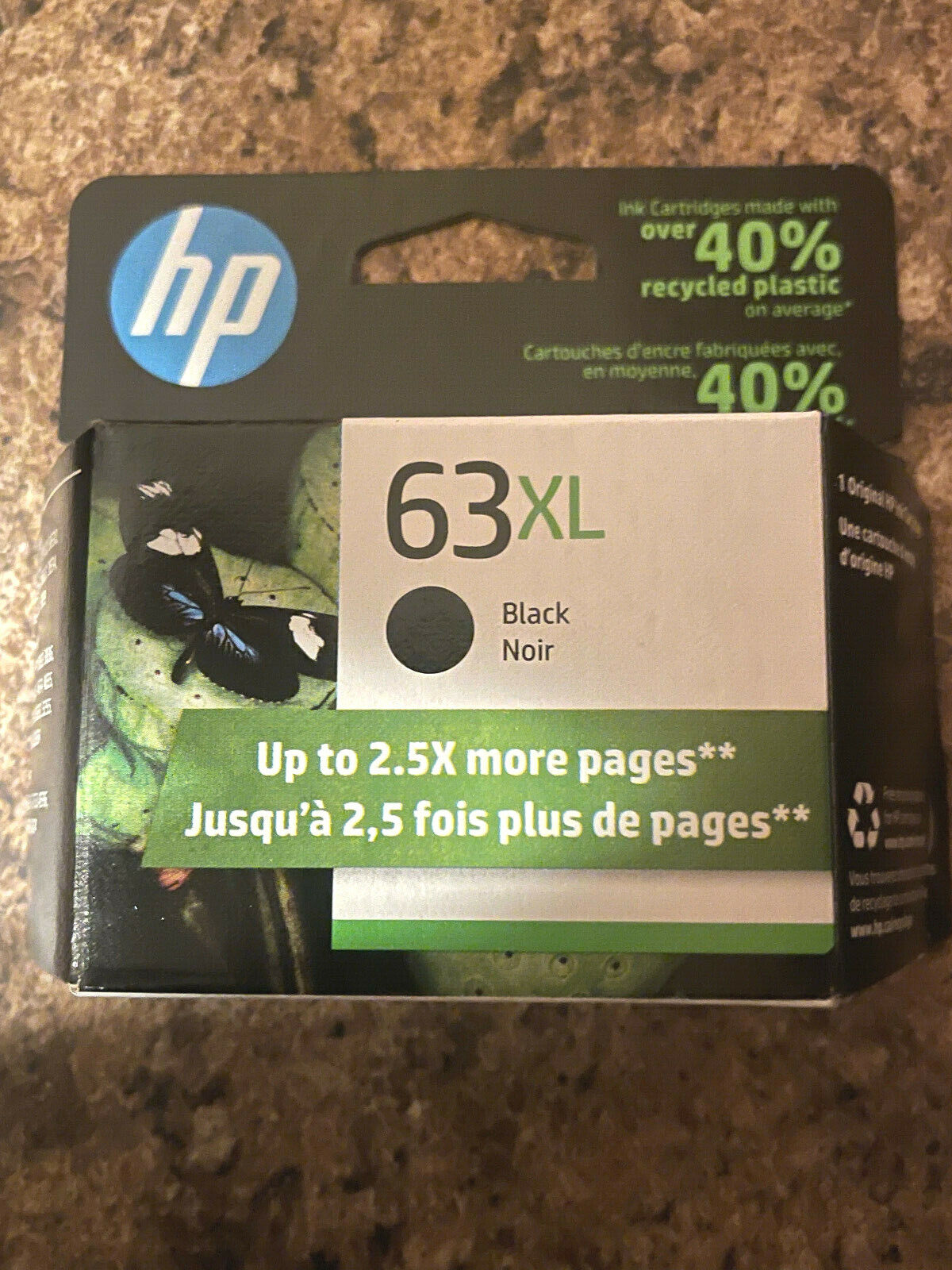Genuine HP 63XL Black Ink  Cartridge EXP 2025 New Sealed Retail Boxed