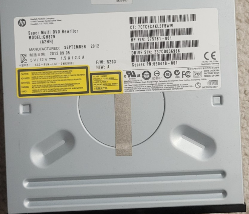 HP 575781-801 Desktop SATA CD/DVD-RW Rewritable Optical Drive
