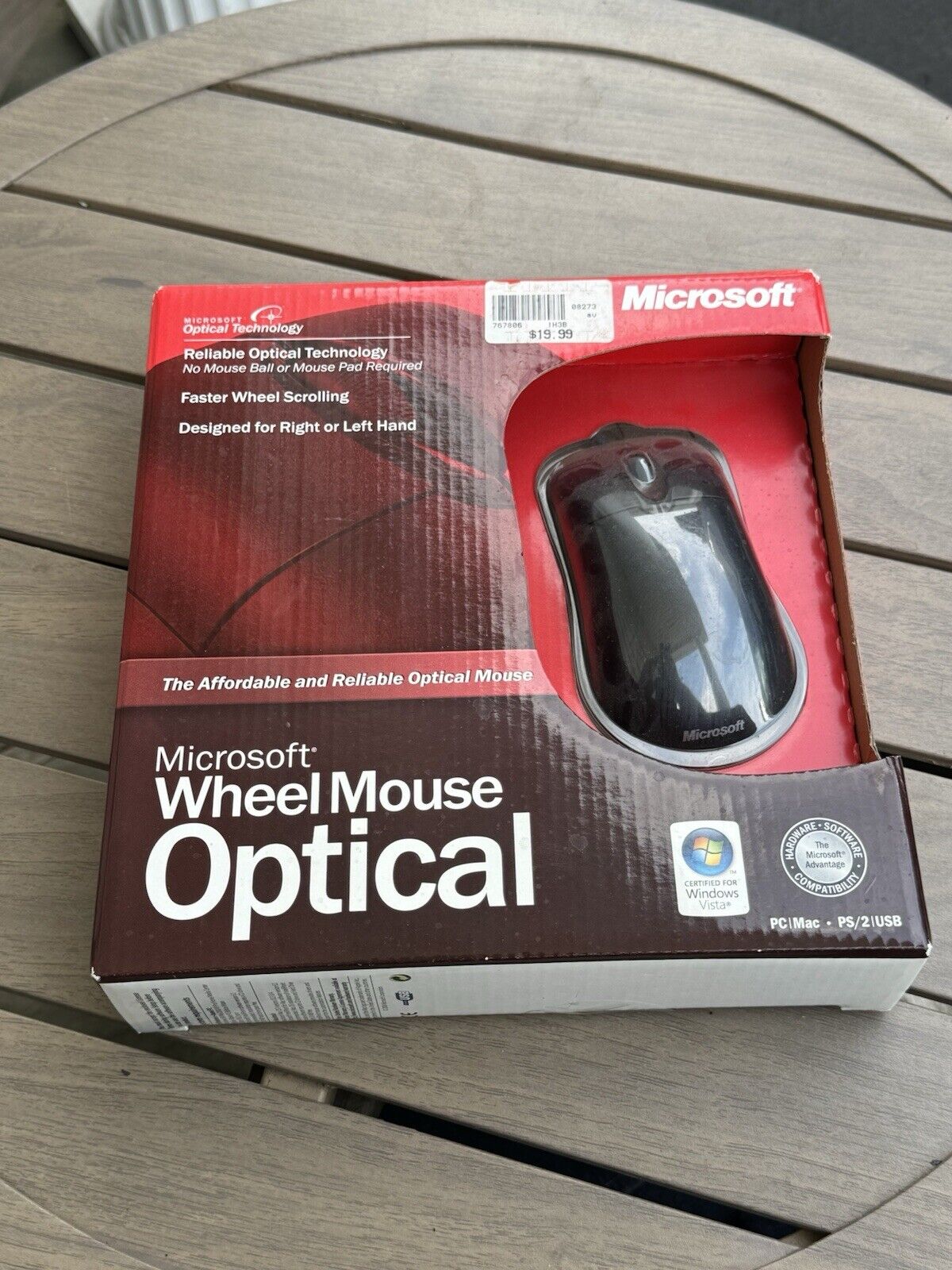 Microsoft Wheel Mouse Optical USB PS/2 - D66-00069 New Factory Sealed Old Stock