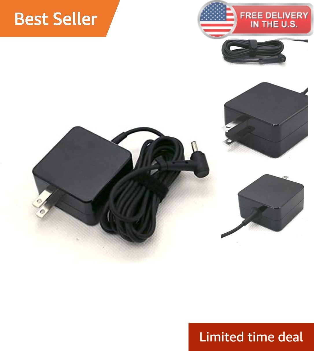 33W 19V 1.75A AC Adapter Charger - Lightweight Power Supply for Chromebooks