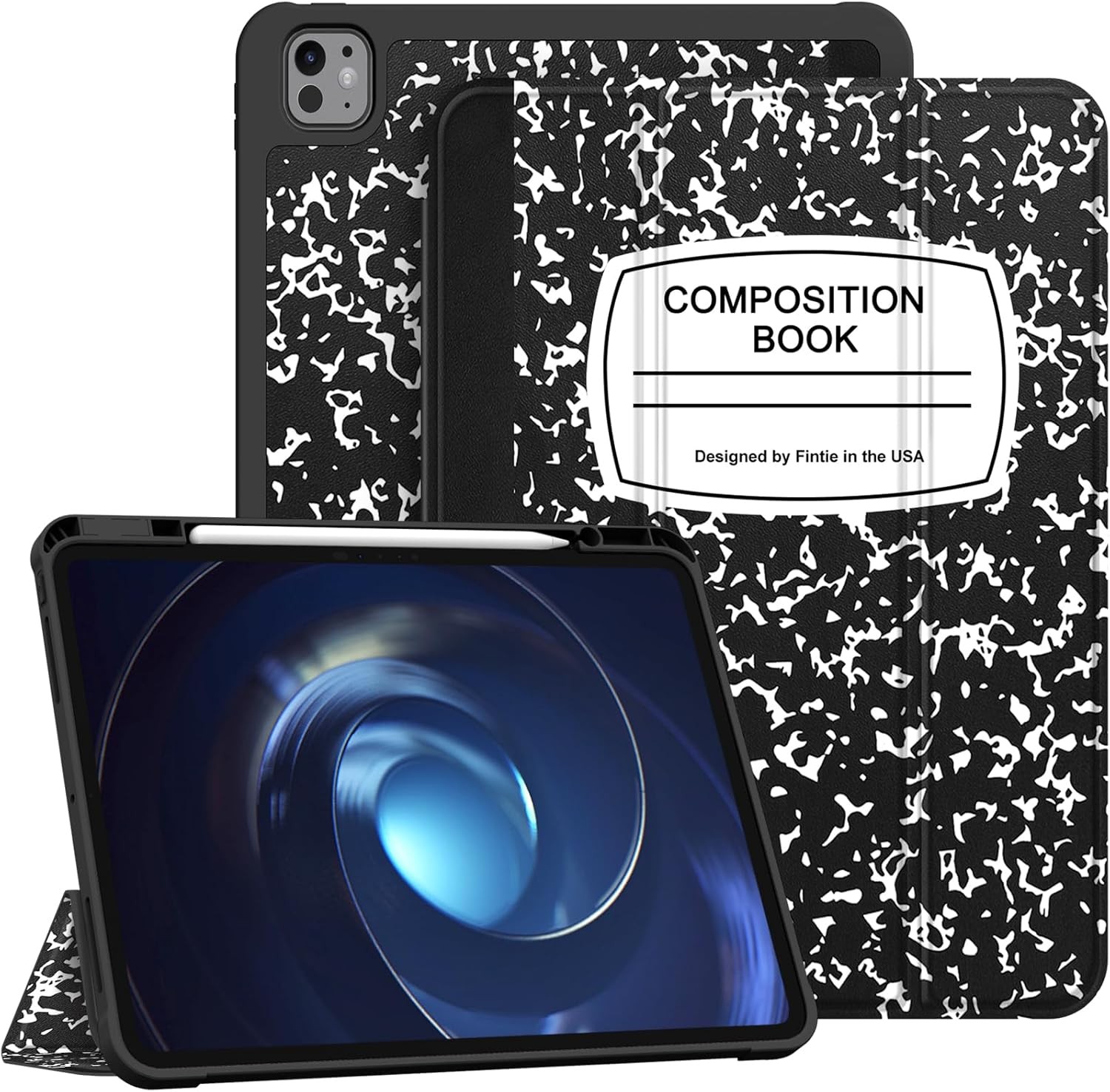 Fintie SlimShell Case for iPad Pro 13-inch (M4) 2024 - composition book 