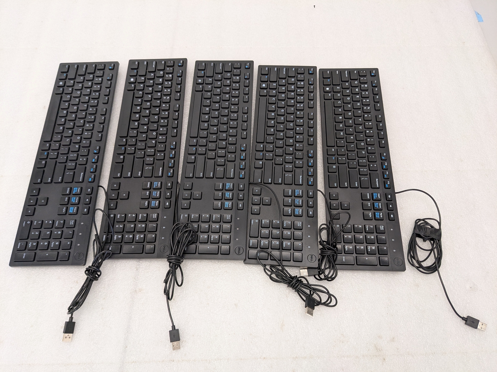 LOT OF 5 Dell KB216-BK USB Wired Computer Slim Keyboard 06NDTV 0N6R8G KB216t/p/d