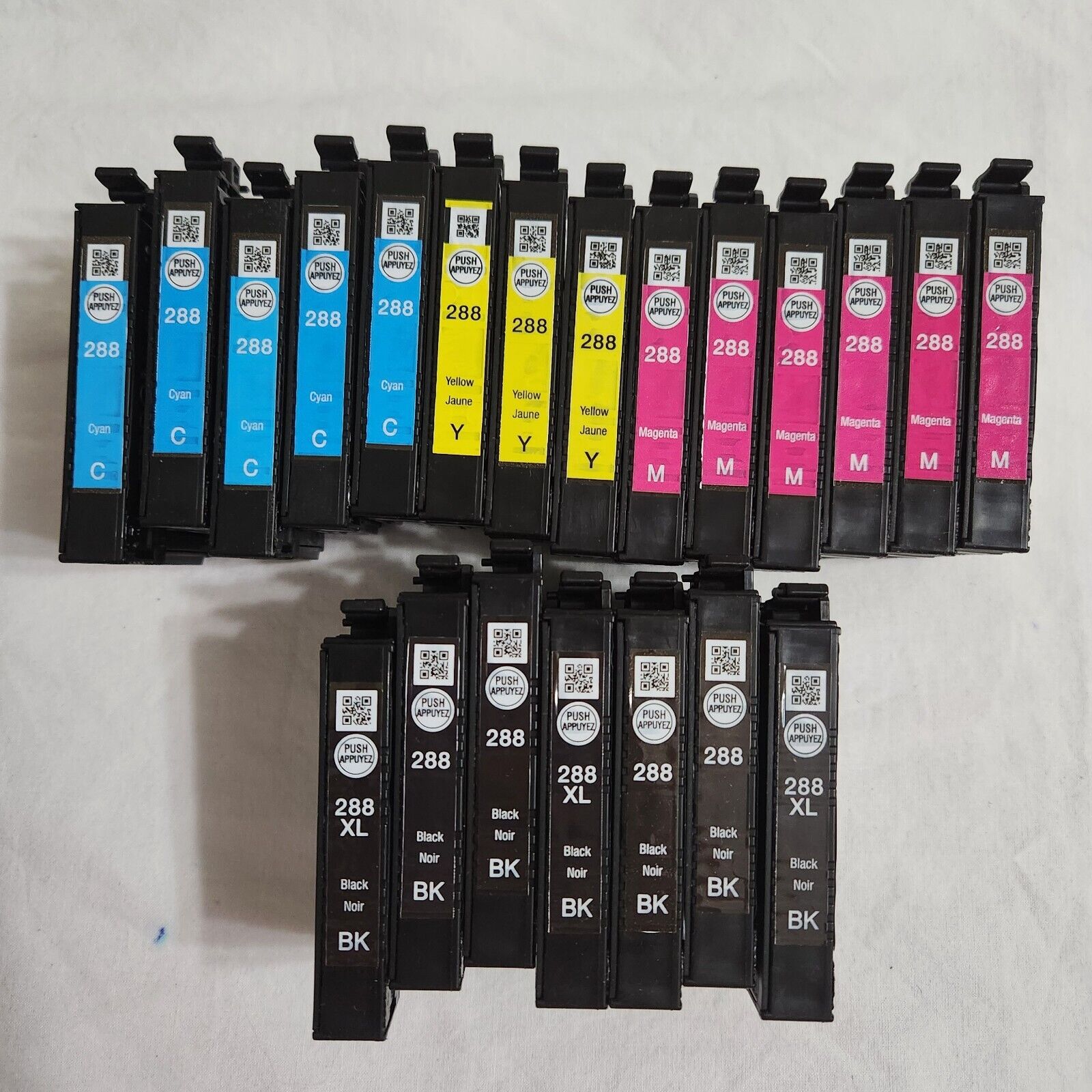 Lot 21 EMPTY Epson 288/288 XL Inkjet Cartridges Used Never Refilled Ink -CC