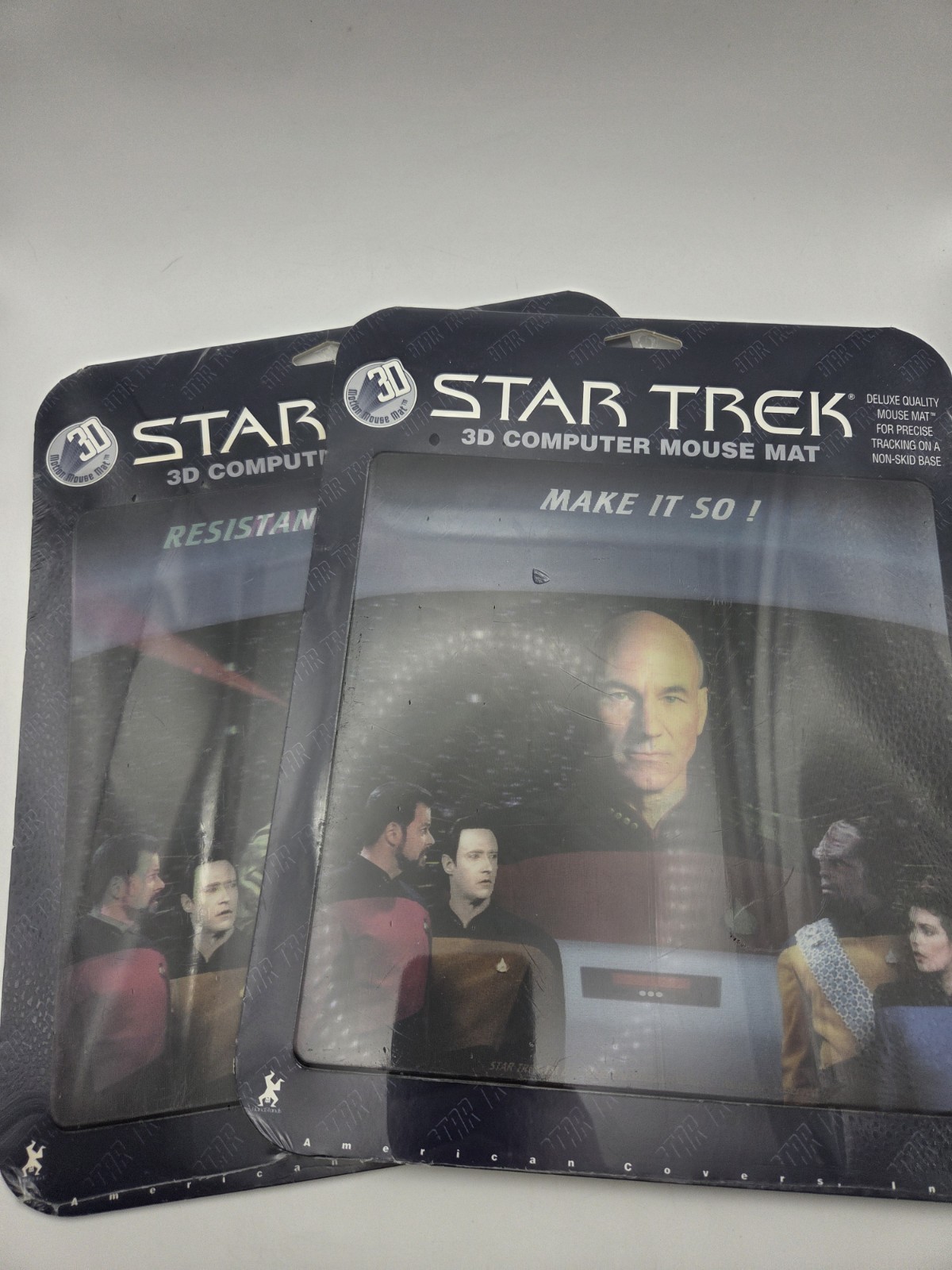 Lot Of HandStands Star Trek 3D Computer Mouse Mat TNG Cpt. Picard Borg USA 1999