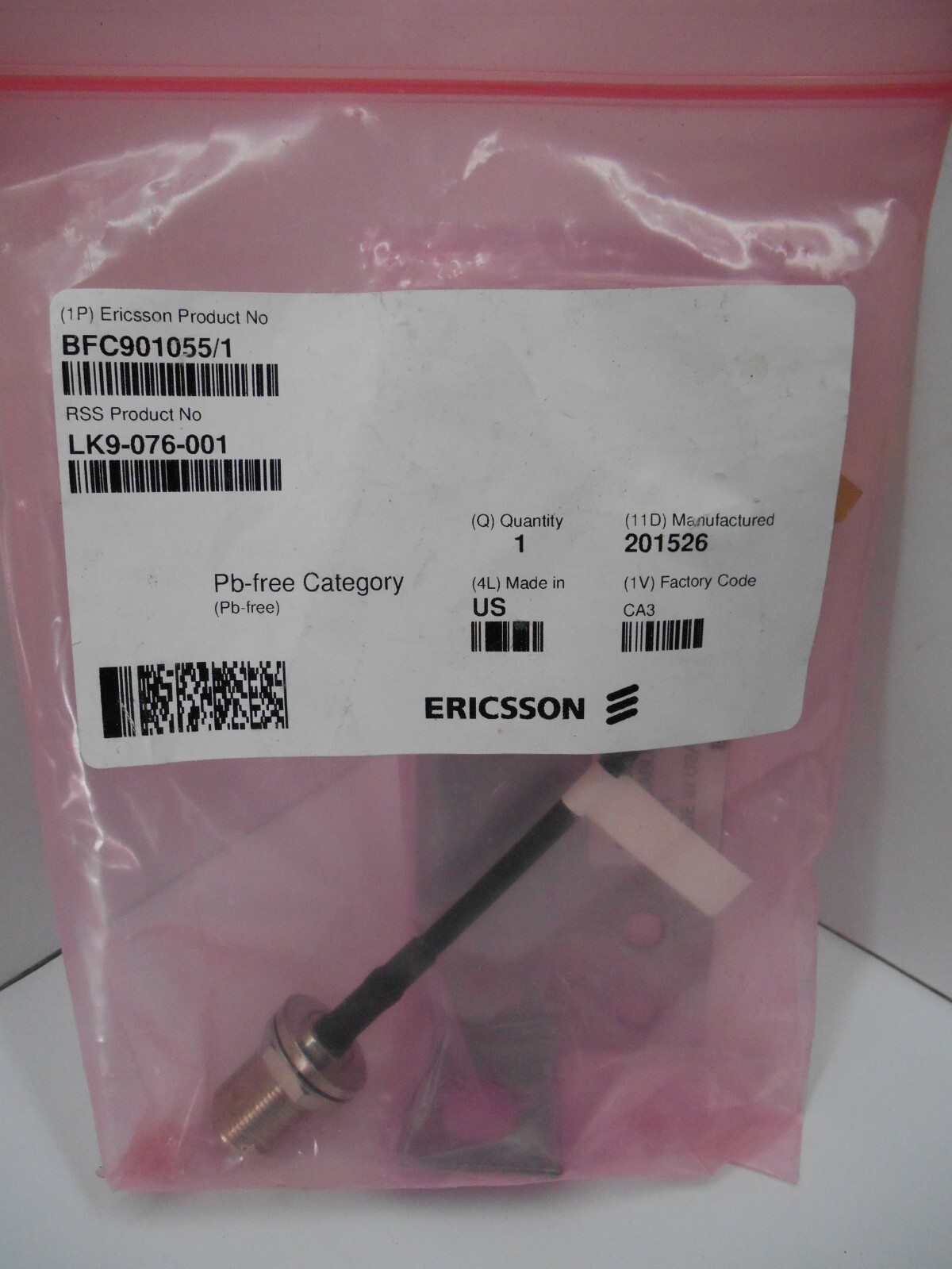BFC901055/1 ERICSSON RBS 6601 GPS KIT, MNTG BRKT & COAXIAL CABLE LK9-076-001