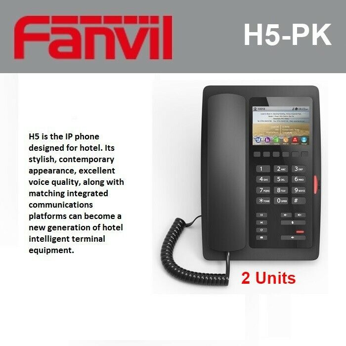 Fanvil H5 2-Units Elegant Hotel IP Phone 2 SIP accounts 3.5