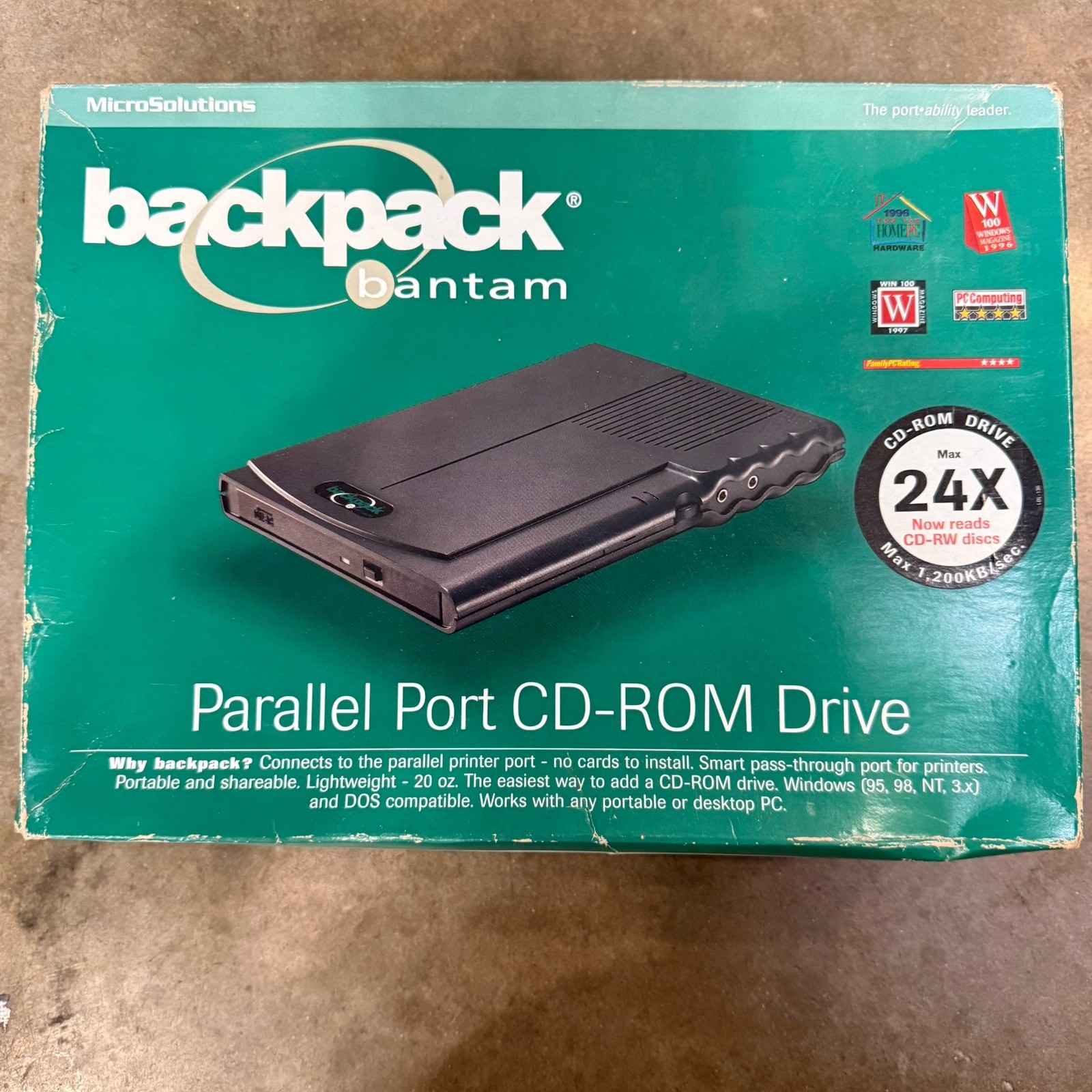 MicroSolutions Backpack Bantam 24X Parallel Port CD-ROM Drive
