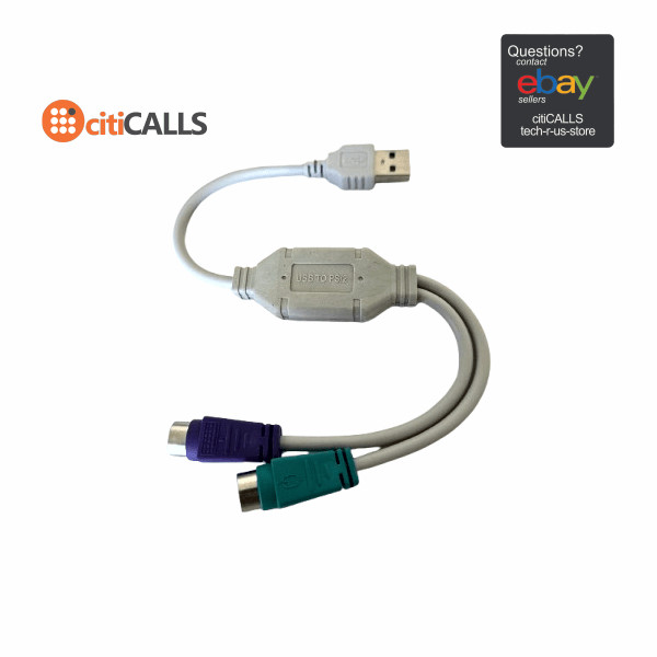 CHN LOT 3 USB to Dual A-USB2PS2 PS/2 PS2 Adapter for Mouse/Keyboard to USB Port