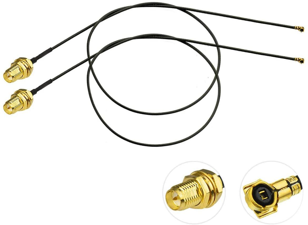 2x U.FL MHF4 to RP-SMA Cable 12" For Wireless Network Card WiFi Antenna Adapter