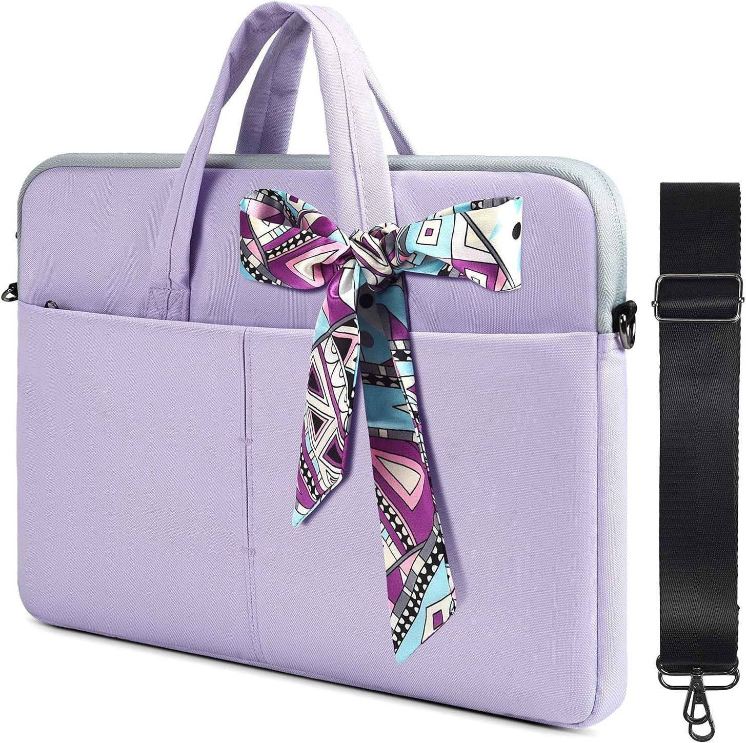 Purple Briefcase for 17-17.3 Inch Laptop Sleeve Bag - Fits Acer, HP, Dell, Lenov