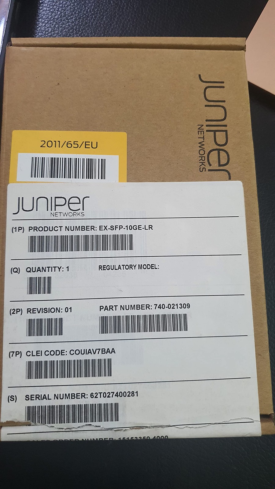 Juniper Small M Factor Pluggable 10GB Enet LR Optics Network Transceiver EX-SFP