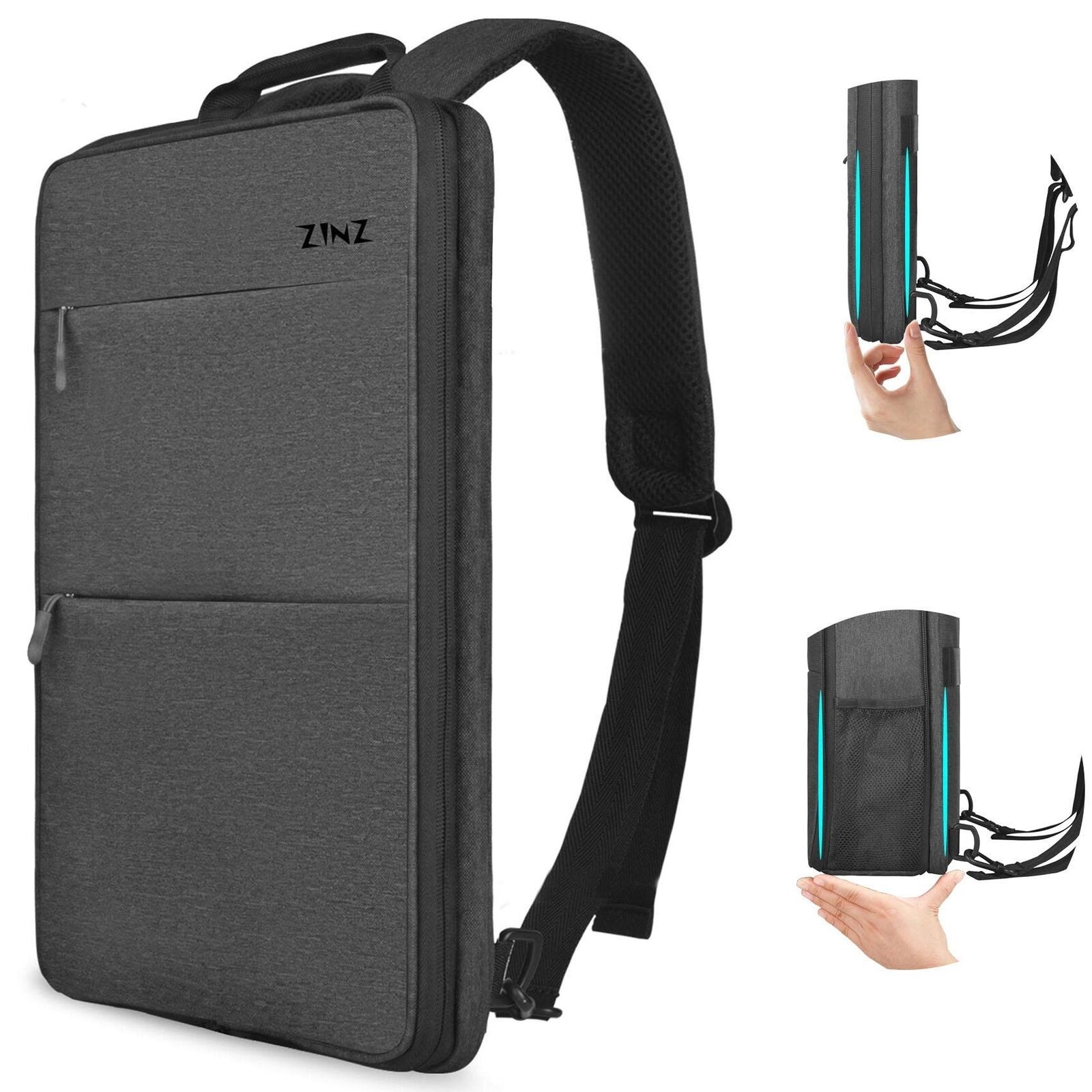 Slim & Expandable Laptop Backpack 15 15.6 16 Inch Sleeve with USB Port, Spill...