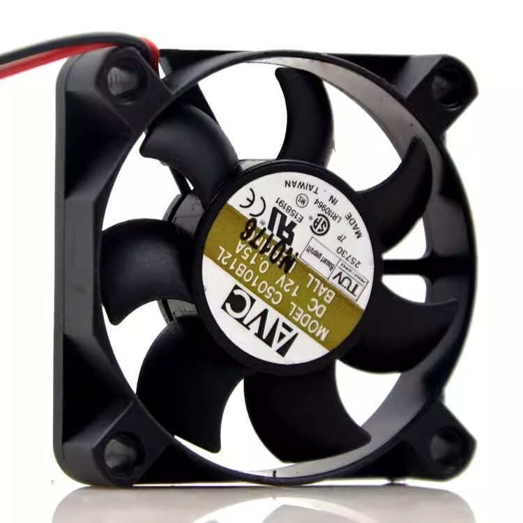 AVC C5010B12L 5010 DC12V 0.15A 5CM 2-Wire Dual Ball Cooling Fan