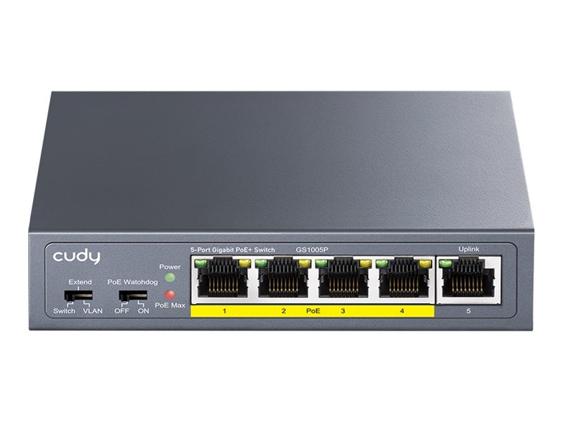 CUDY GSwitch 5P GS1005P PoE+ Switch Network Switch 1Gbps 5-port Power over
