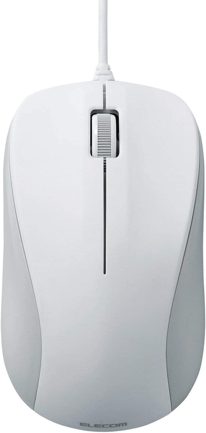 ELECOM Mouse wired M size 3 button USB Laser White ROHS Directive M-S2ULWH/