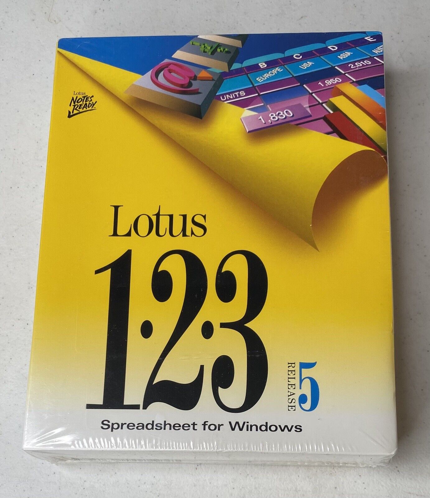 Vintage Sealed 1994 Lotus 1 2 3 123 R5 Microsoft Windows 3.1 Software - 3.5 Disk