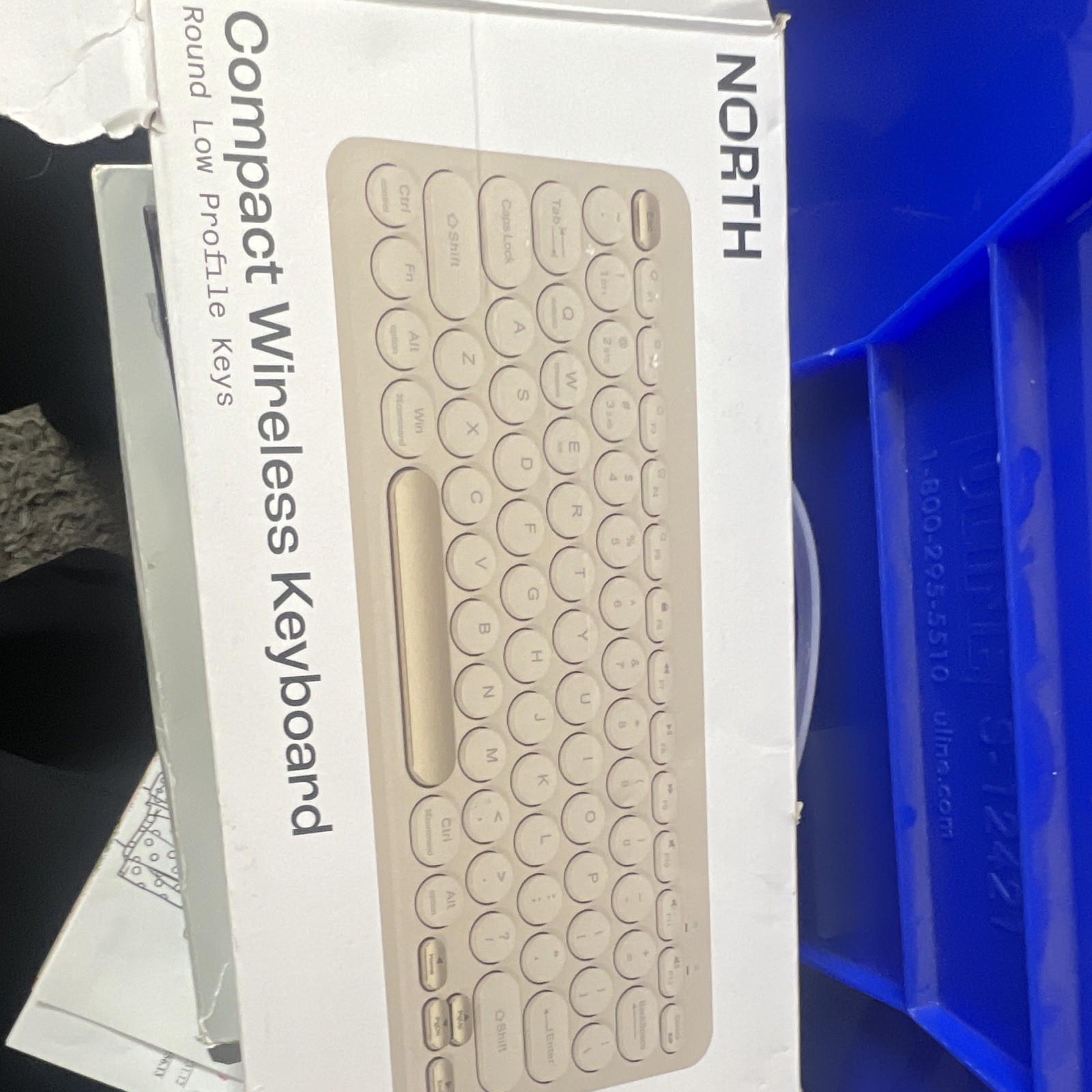 NORTH Compact Wireless Keyboard Round Low-Profile Keys White English QWERTY