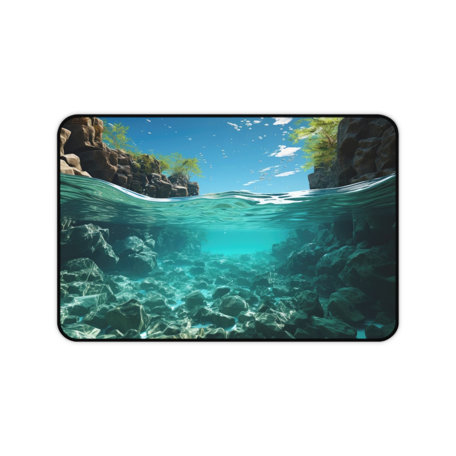Desk Mat, Ocean Vibes Underwater Landscape Tropical, Desk Pad, Office Desk