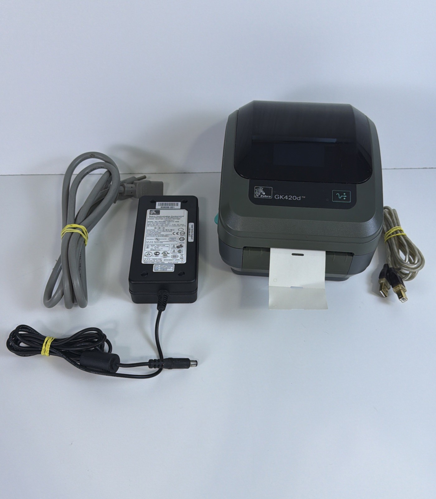Zebra GK420d Direct Thermal Label Printer GK42-200110-000 w/ A/C Adaptor TESTED