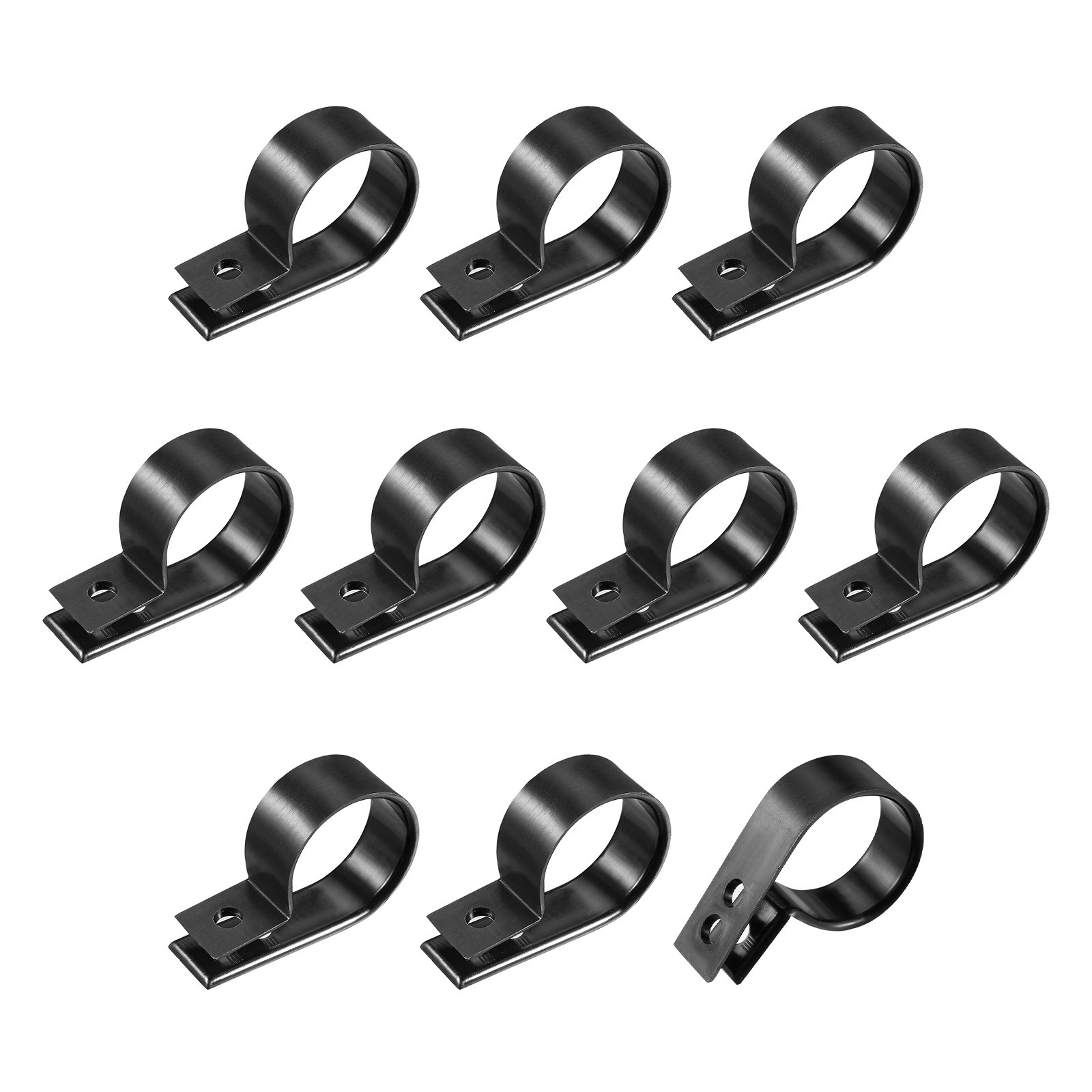 20Pcs R-type Cable Clips Nylon Wire Management Clamp 0.98 inch Black