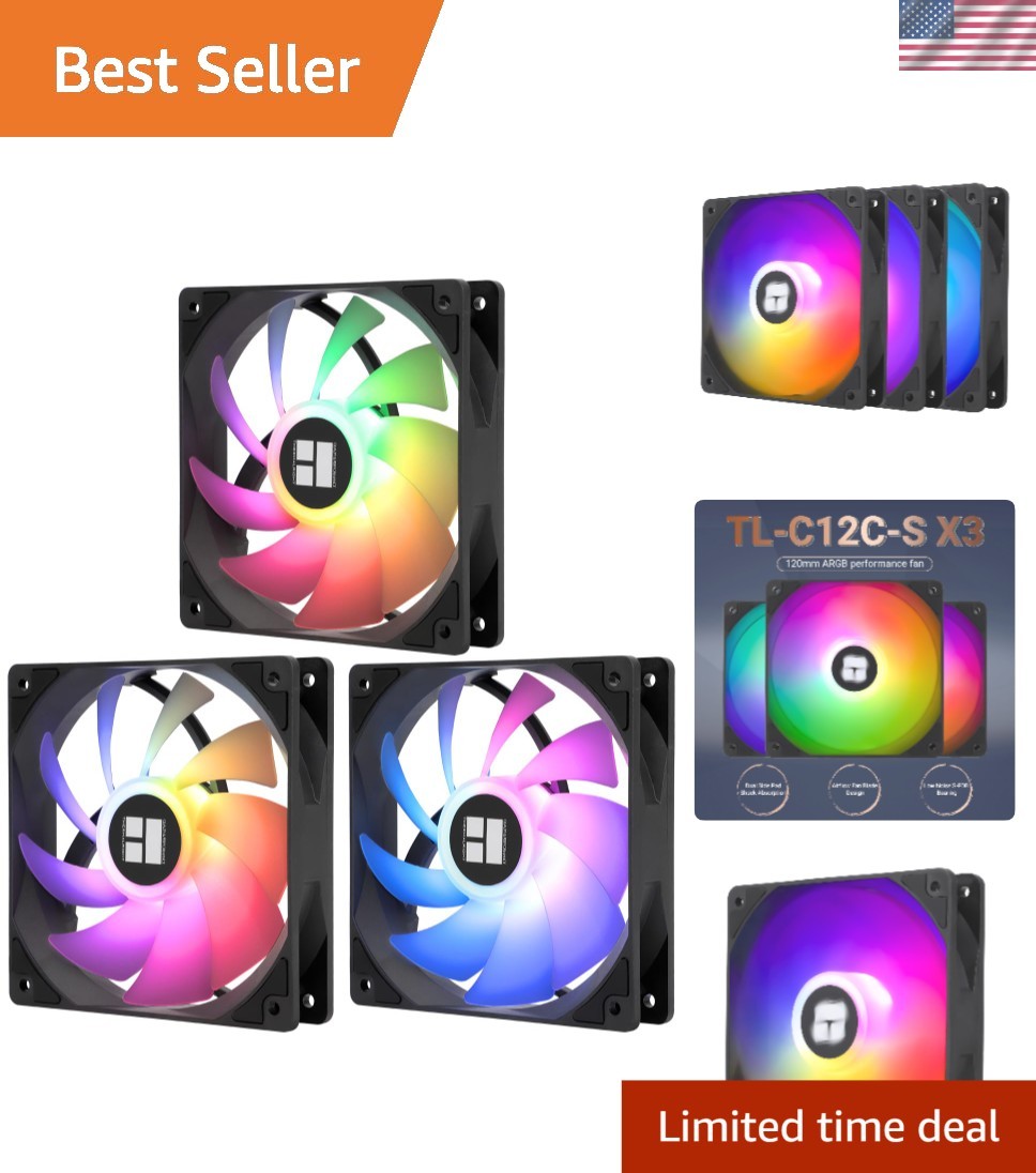 Revitalize Your Build: TL-C12C-S X3 120mm ARGB Fans - 3 Pack, Silent & Efficient