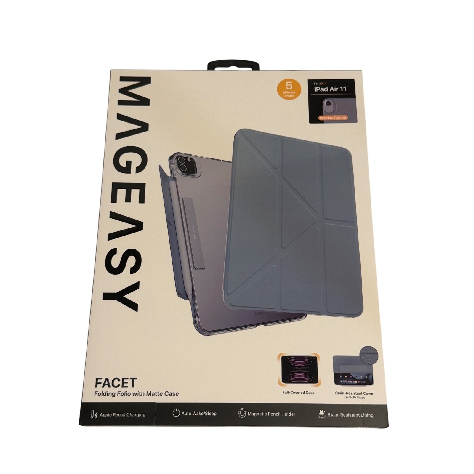 MAGEASY Facet iPad Air 11 2024 Case Blue Folding Folio Protective MPDA09204XB24