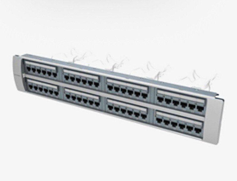 CommScope Cat6 48-Port RJ45 to RJ45 Patch Panel 2U Gray 19in 760152579